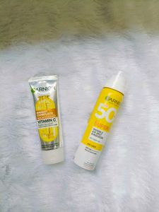 Garnier Sunscreen Spray & Vitamin Cleanser Duo