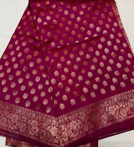 Magenta Banarasi Silk Saree