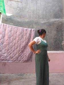 Striped Green Jumpsuit