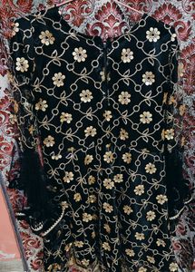 Black And Golden Lehenga