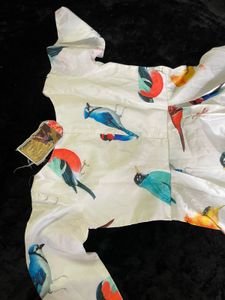 Bird Print Midi Dress