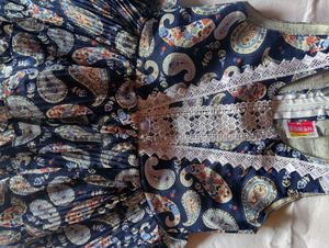 Vintage Paisley Print Dress