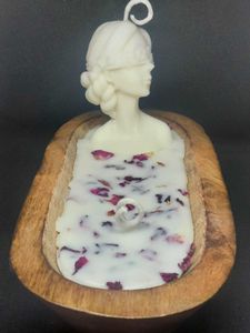 Lady Candle with Rose petals