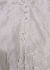 Stylish White Balloon Sleeves Top