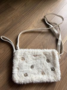 White Fur Sling Bag