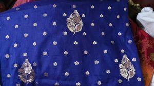 Blue Banarasi Silk Fabric