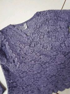 Elegant Purple mesh Top