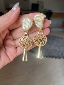 Elegant Gold Drop Earrings, Unused