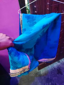 Blue Floral Saree Daily Wear