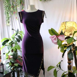 Purple Studded Bodycon Dress