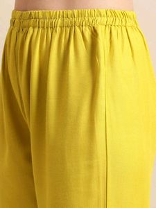 Yellow Printed Anarkali Suit