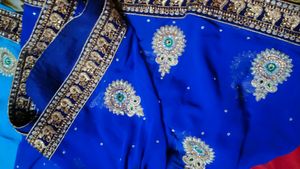 Blue Heavy Designer Saree