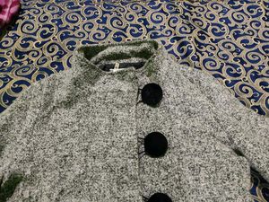 Grey Wool Blend Coat