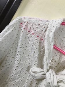 White Blouse With tie on Fits Both S And M
