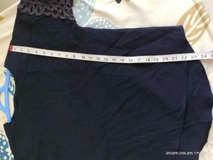 Navy Blue Cotton Top - 38 - M/L