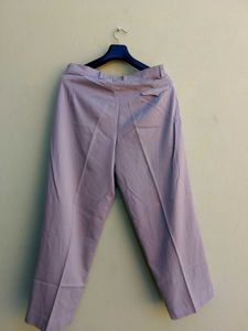 Premium Cotton Light Lavender Cropped Trousers