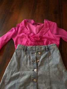 Pink Ruffle Blouse