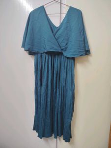 Teal Layered Midi Dress