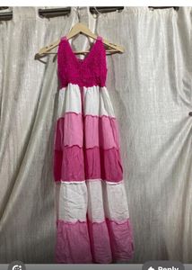 Pink Tiered Halter Dress