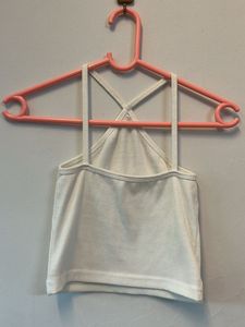 White Halter Neck Top