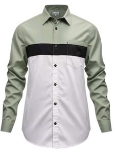 Color Block Button-Down Shirt