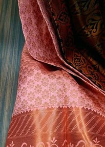 Elegant Peach Kanchipuram bridal Silk Saree