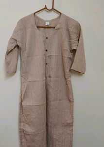 Beige Striped Kurta