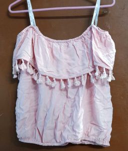 Pink Off Shoulder Top For Women🩷