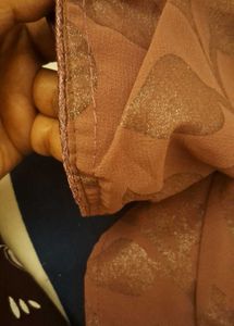 mauve color georget chamki work saree with blouse