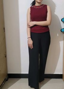 Embroidery Neck Top