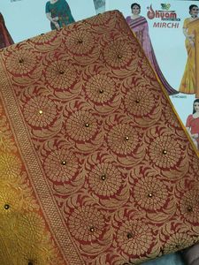 Elegant Red &amp; Gold Saree
