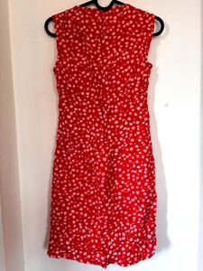 Red Floral Button-Down Dress