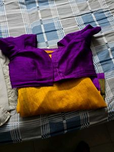 Yellow &amp; Purple Sari