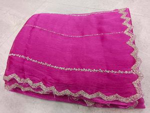 Elegant Pink Embellished Saree