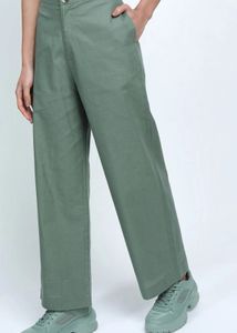 Olive Green Wide Leg Pants mid rise