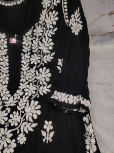 Chikankari Black Kurti