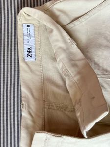 ZARA beige cargo-style trousers