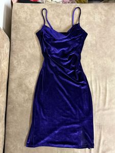 Blue Velvet Mini Dress