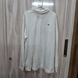 High Neck White Sweatshirt