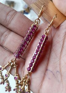 Purple Colour Long Earrings
