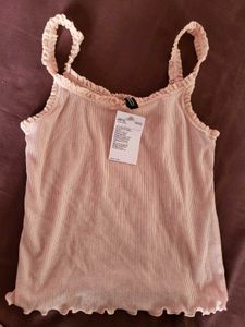 H&amp;M Lace Trimmed Crop Top/ SIZE-M