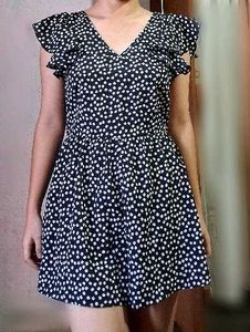 Polka Dot Mini jumpsuit dress with build in pants