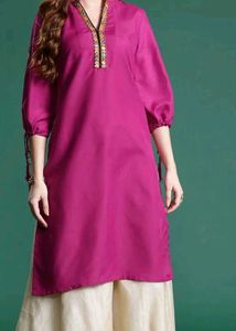 Magenta Embroidered Kurta