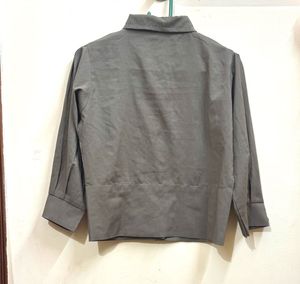 Women Green Crop Shirt