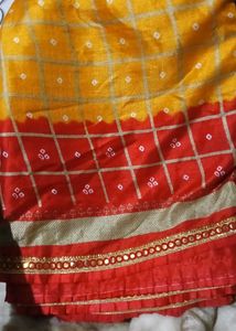 Yellow,Red Saree Combo