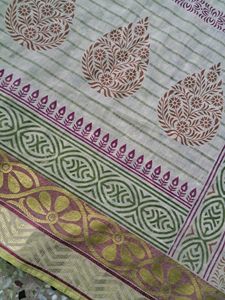 Pure Cotton Saree With Printed