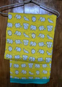 Yellow Printed Saree