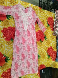 Pink Embroidered Kurta