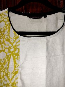 RANGMANCH OFF WHITE KURTI WITH FRONT SLIT