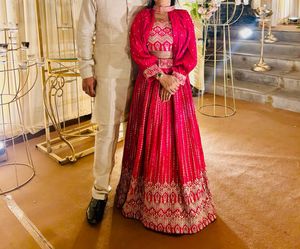 Stunning Pink Embroidered Lehenga Set